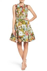 Taylor   Vintage Floral Fit  amp  Flare Dress   Nordstrom Rack at Nordstrom Rack